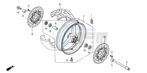 CBR600FR drawing FRONT WHEEL (2)