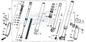 CRF250XB CRF250X ED drawing FRONT FORK