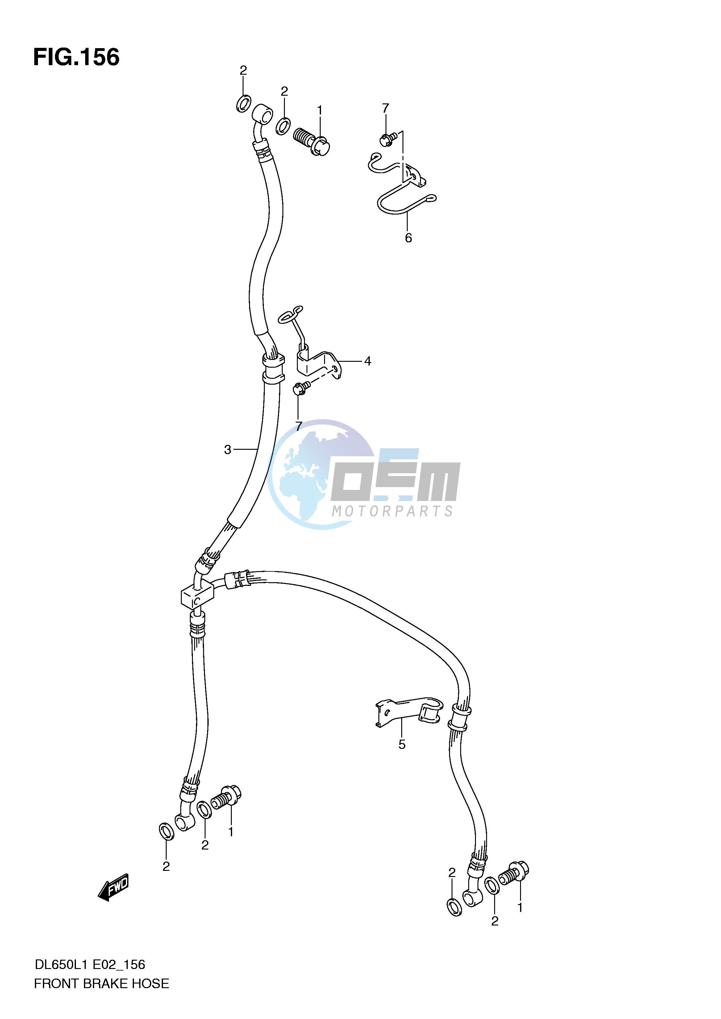 FRONT BRAKE HOSE (DL650UEL1 E19)