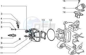 NRG 50 Extreme ZAPC220-210 drawing Cylinder head - Induction pipe (Vehicle with rear hub brake)