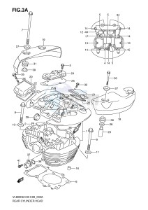 VL800 (E3-E28) VOLUSIA drawing REAR CYLINDER HEAD (MODEL K9 L0)