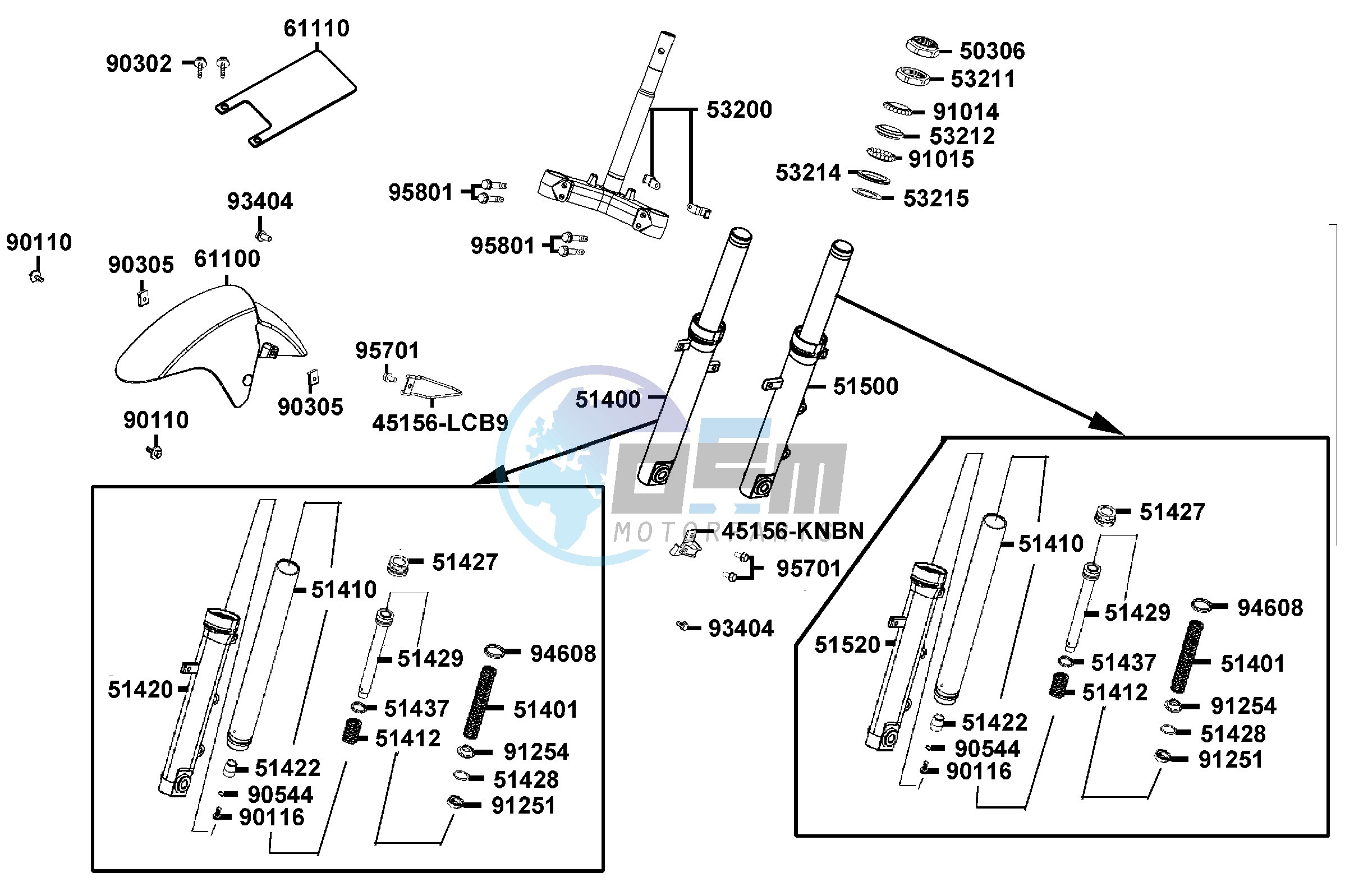 Steering Stem  - Front Cushion