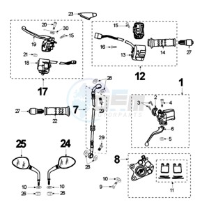 ELYSEO 125 FR drawing BRAKING SYSTEM CLB HANDLE