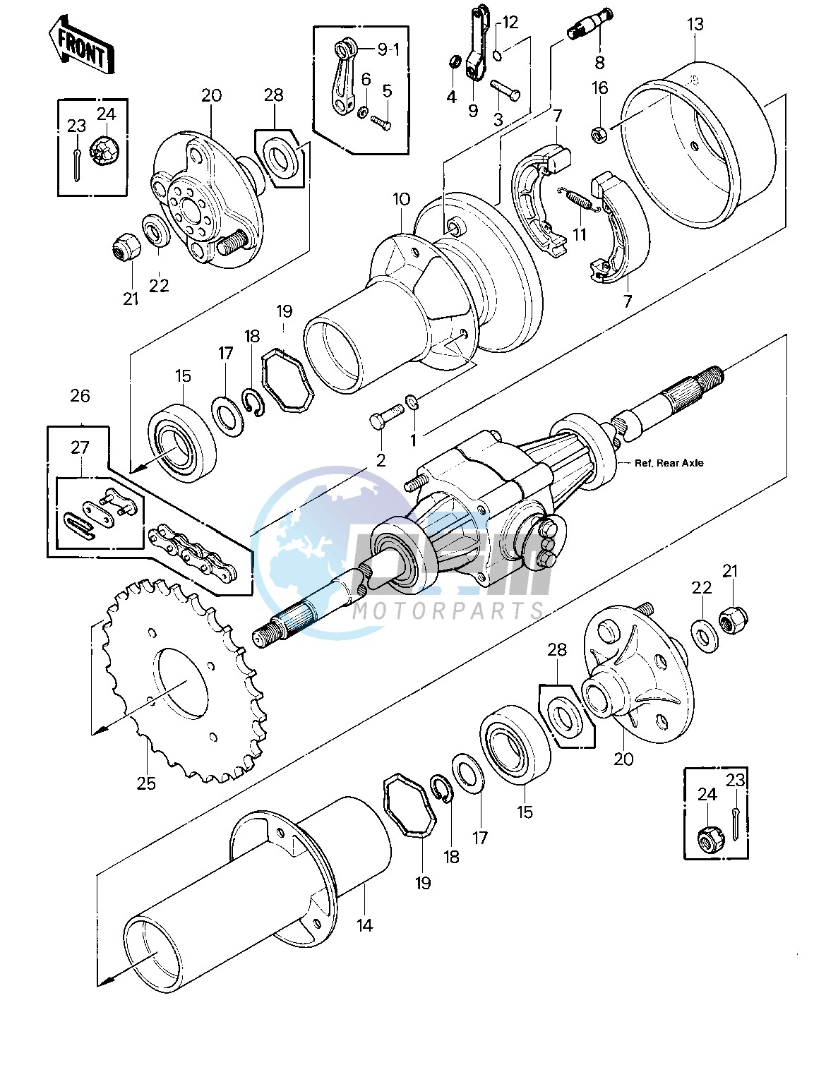 REAR BRAKE_CHAIN -- 81-82 KLT200-A1_A2_A3- -