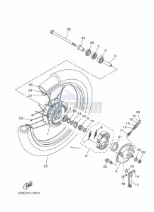 YBR125EGS (43BJ) drawing FRONT WHEEL