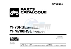 YFM700R YFM700RSE RAPTOR 700 SPECIAL EDITION (1VSE 1VSF) drawing .1-Front-Page