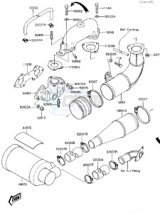 JF 650 A [X2] (A1-A2) [X2] drawing MUFFLER -- JF650-A1- -