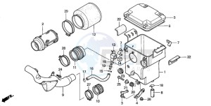 TRX350FM RANCHER 4X4S drawing AIR CLEANER