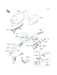 JT 1500 A [STX-15F] (A6F-A9F) A7F drawing HANDLEBAR