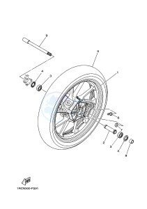 MTM850 MTM-850 XSR900 (B90A) drawing FRONT WHEEL