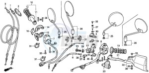 NX650 500 DOMINATOR drawing SWITCH/CABLE