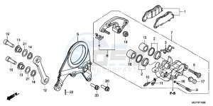 VFR800XC drawing REAR BRAKE CALIPER