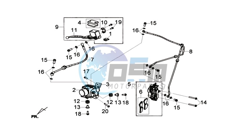 BRAKE CALIPER FOR / BRAKE LEVER CPL