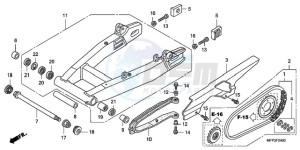 CB1300SA9 France - (F / ABS BCT CMF MME TWO) drawing SWINGARM/CHAIN CASE