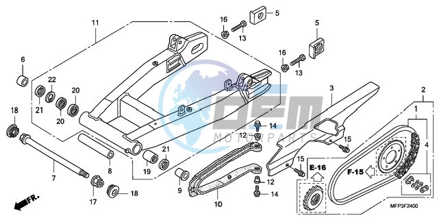 SWINGARM/CHAIN CASE