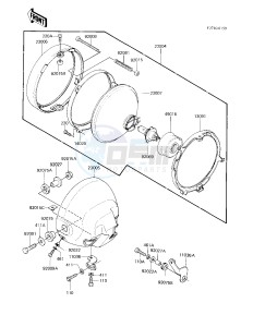 KZ 750 F [LTD SHAFT] (F1) [LTD SHAFT] drawing HEADLIGHT