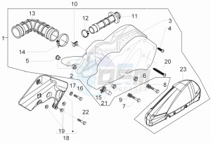 Beverly 300 RST 4T 4V ie E3 drawing Air filter