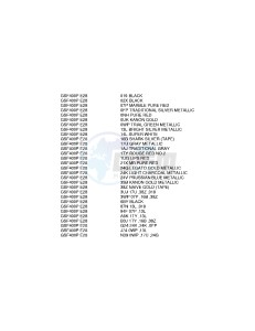 GSF400 (E28) Bandit drawing * COLOR CHART *