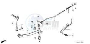 CRF50FB CRF50F ED drawing BRAKE PEDAL/ KICK STARTERARM