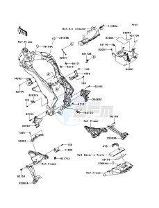 Z1000 ABS ZR1000EDF FR XX (EU ME A(FRICA) drawing Frame Fittings