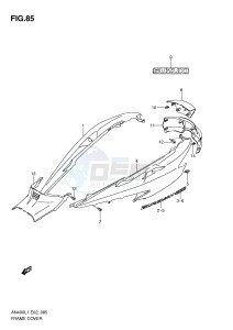 AN400 (E2) Burgman drawing FRAME COVER (AN400L1 E19)