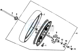 SYMPHONY SR 125 L7 drawing FRONT WHEEL