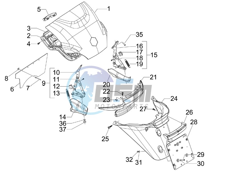 Rear cover - Splash guard