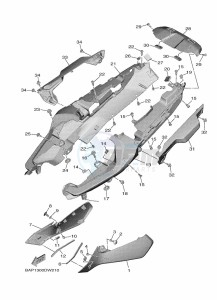 TRACER 9 GT MTT890D (BAPV) drawing SIDE COVER