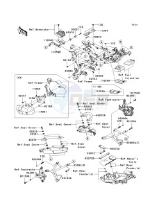 KLE 650 A [VERSYS] (9F-9F) A9F drawing FRAME FITTINGS