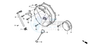 CB750F2 SEVEN FIFTY drawing CLUTCH COVER