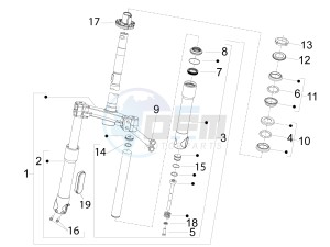 FLY 150 4T 3V IE (NAFTA) drawing Fork/steering tube - Steering bearing unit