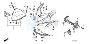 CBR1000RAA F / ABS CMF drawing UPPER COWL (2)