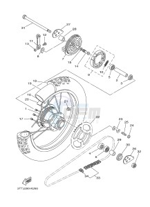 DT125 (3TTP) drawing REAR WHEEL