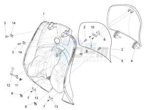 LXV 150 4T 3V IE NOABS E3 (APAC) drawing Front glove-box - Knee-guard panel