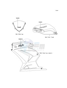 EX250 J [NINJA 250R] (J8F-J9FA) J8F drawing DECALS-- BLUE- --- J8F- --- CA,US- -