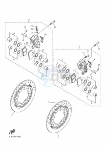 YZF-R1 (BX4D) drawing FRONT BRAKE CALIPER