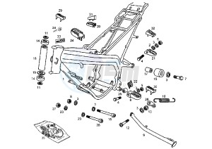 SENDA BLACK EDITION - 50 cc drawing FRAME CENTRAL STAND