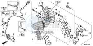 VFR1200XC drawing R. FRONT BRAKE CALIPER