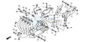 CB600F CB600F drawing EXHAUST MUFFLER