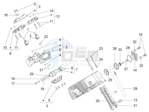 California 1400 Corazzieri 1380 drawing RH cylinder timing system