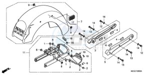 VT750CA9 Europe Direct - (ED / MK) drawing REAR FENDER/GRAB RAIL