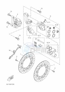 YP400RA XMAX 400 ABS (BL14) drawing FRONT BRAKE CALIPER