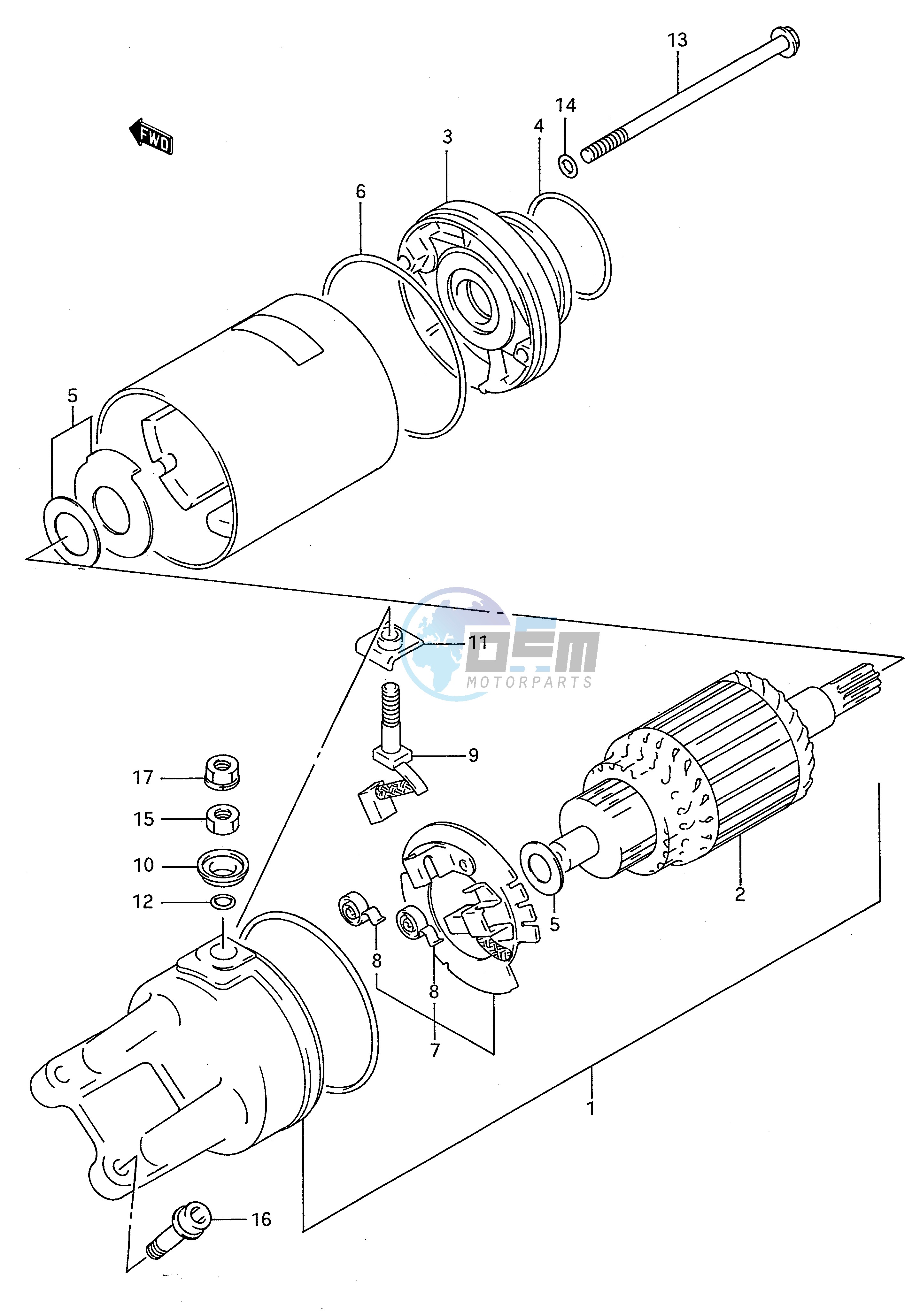 STARTING MOTOR (MODEL N P)