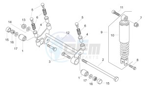 Scarabeo 50 2t (eng. Minarelli) drawing R.shock absorber-connect. Rod