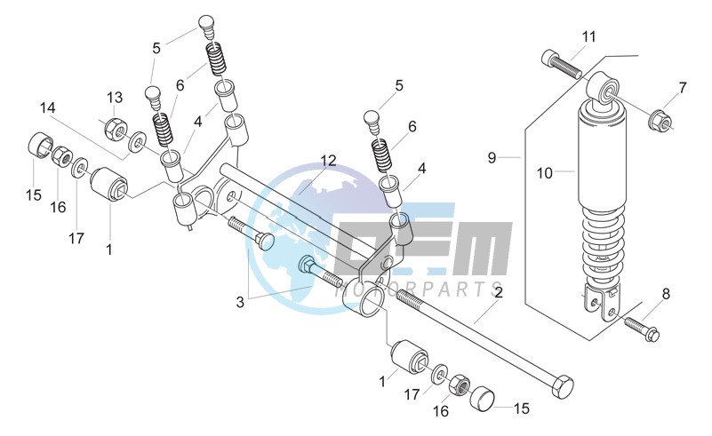 R.shock absorber-connect. Rod