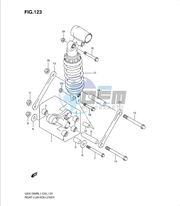 REAR CUSHION LEVER (GSX1300RL1 E24)