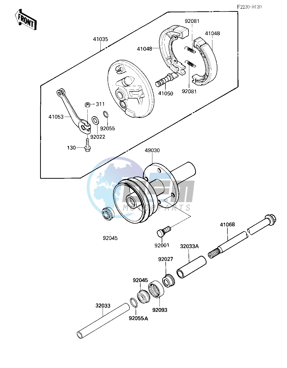 FRONT HUB_BRAKE -- KLT110-A2_A3- -