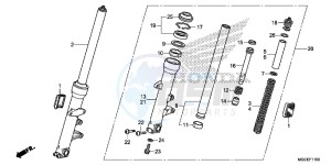 CB1100AE CB1100 ABS UK - (E) drawing FRONT FORK