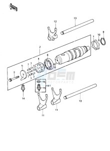 KZ 1300 B [B2] drawing GEAR CHANGE DRUM & FORKS