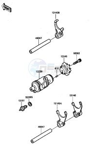 KL 650 A [KLR650] (A6-A9) [KLR650] drawing GEAR CHANGE DRUM_SHIFT FORK-- S- -